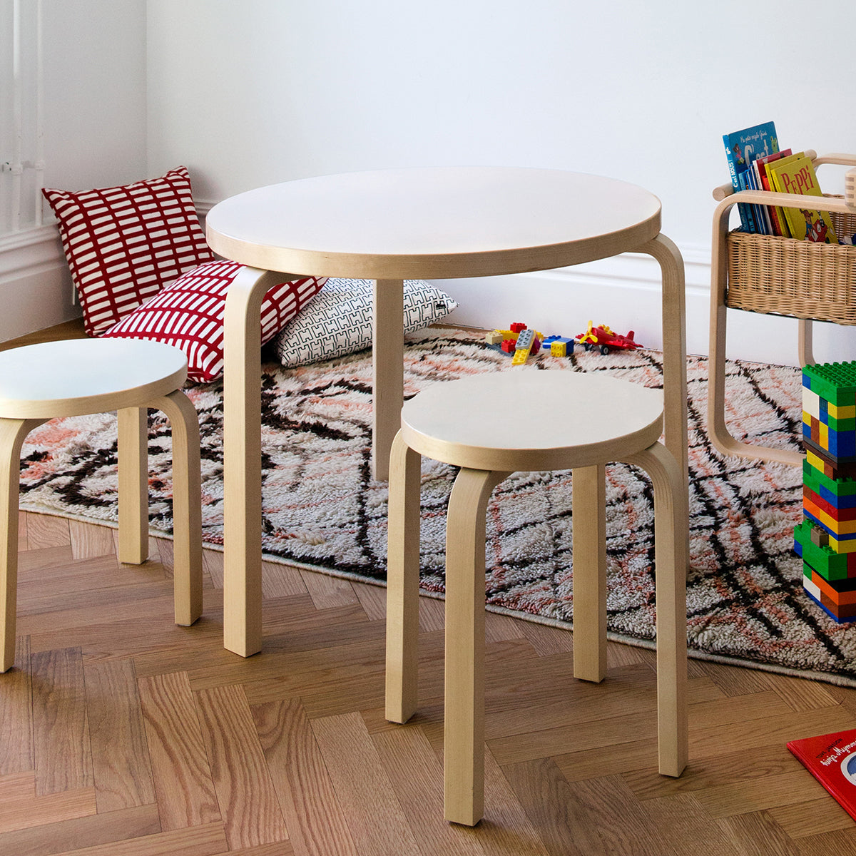 Artek Alvar Aalto - Four Legged Stool E60 - White Laminate
