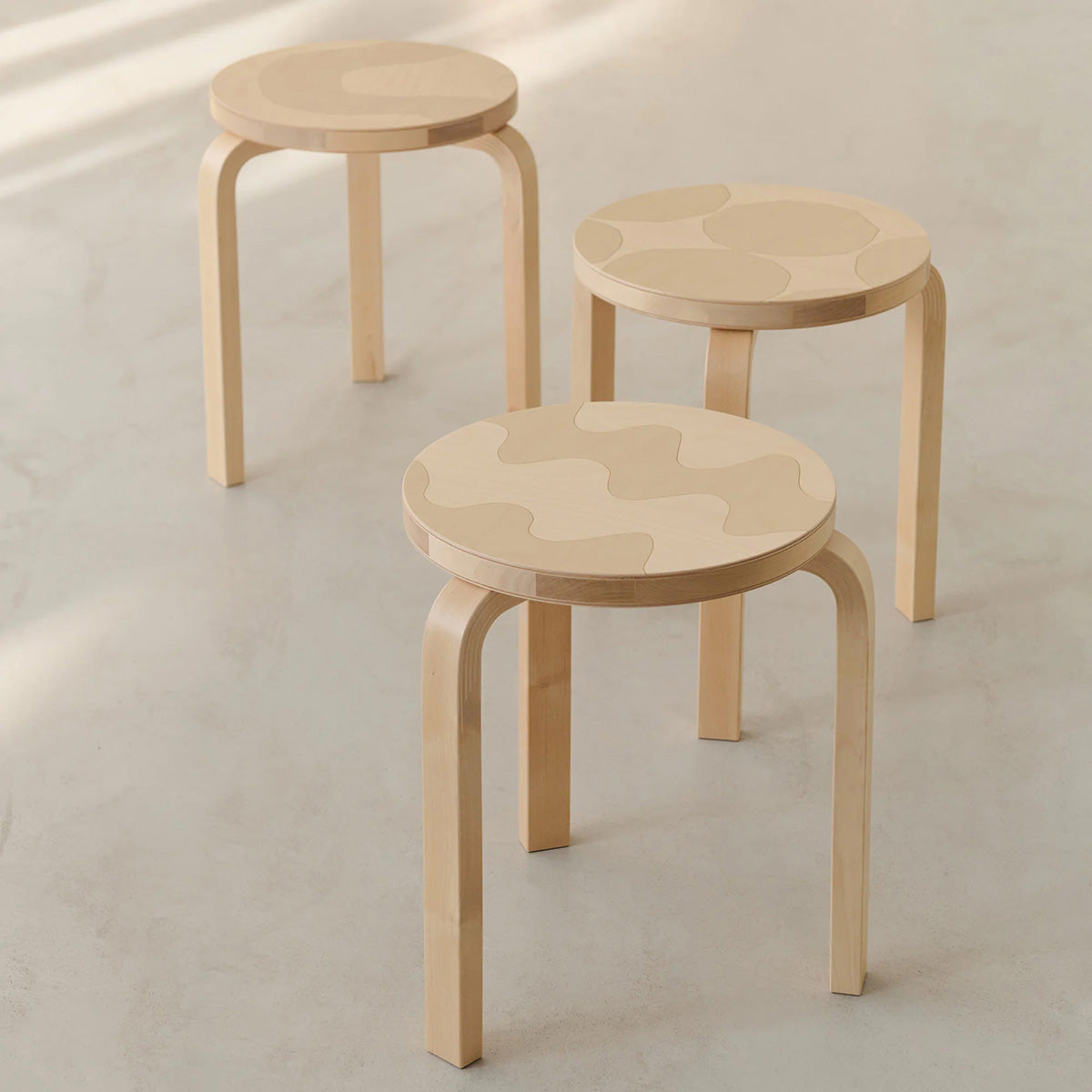 Artek + Marimekko Alvar Aalto Stool 60 Kivet - 90th Anniversary Edition