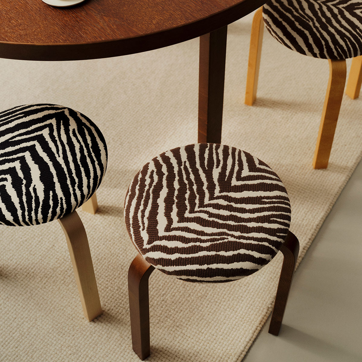 Artek Alvar Aalto Stool 60 - Three-Legged - Upholstered Seat