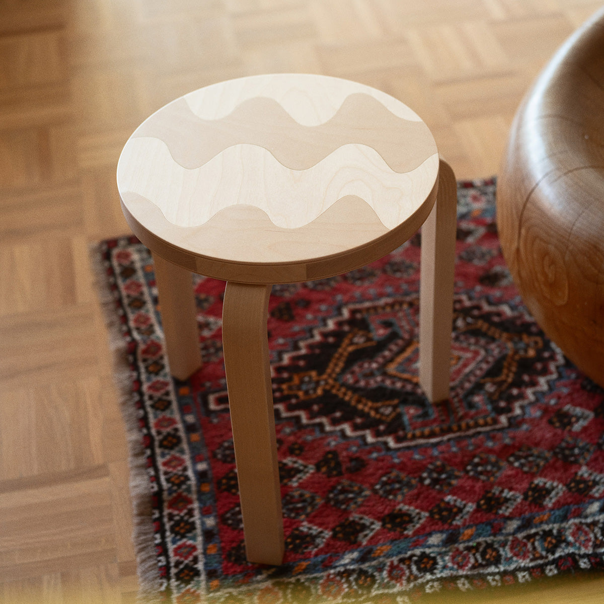 Artek + Marimekko Alvar Aalto Stool 60 Lokki - 90th Anniversary Edition