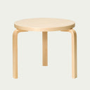 Artek Alvar Aalto 3-Legged Round Low Table 90D