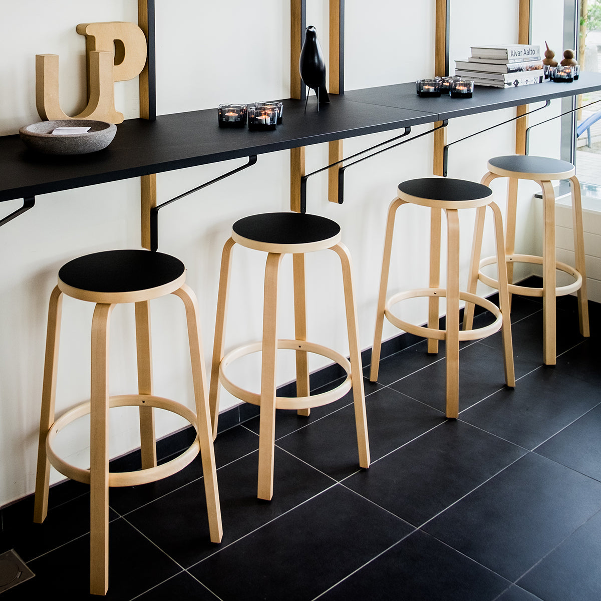 artek アルテックBar Stool 64/バースツール ブラックラッカー Artek Alvar Aalto Bar Stool 64 - 30