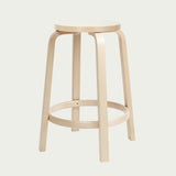 Artek Alvar Aalto Counter Stool 64 - White Laminate Seat - 25.5" H