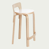 Artek Alvar Aalto K65 Low Back Kitchen / Bar Stool - White Laminate