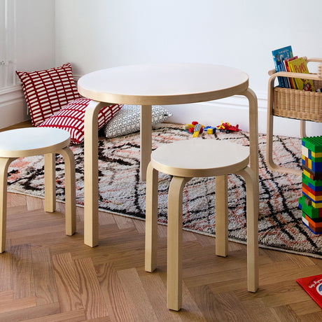 Artek Alvar Aalto - Four Legged Stool E60 - White Laminate
