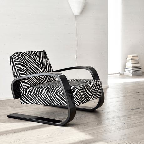 Artek Alvar Aalto Natural Birch Lounge Chair 400 - Upholstered