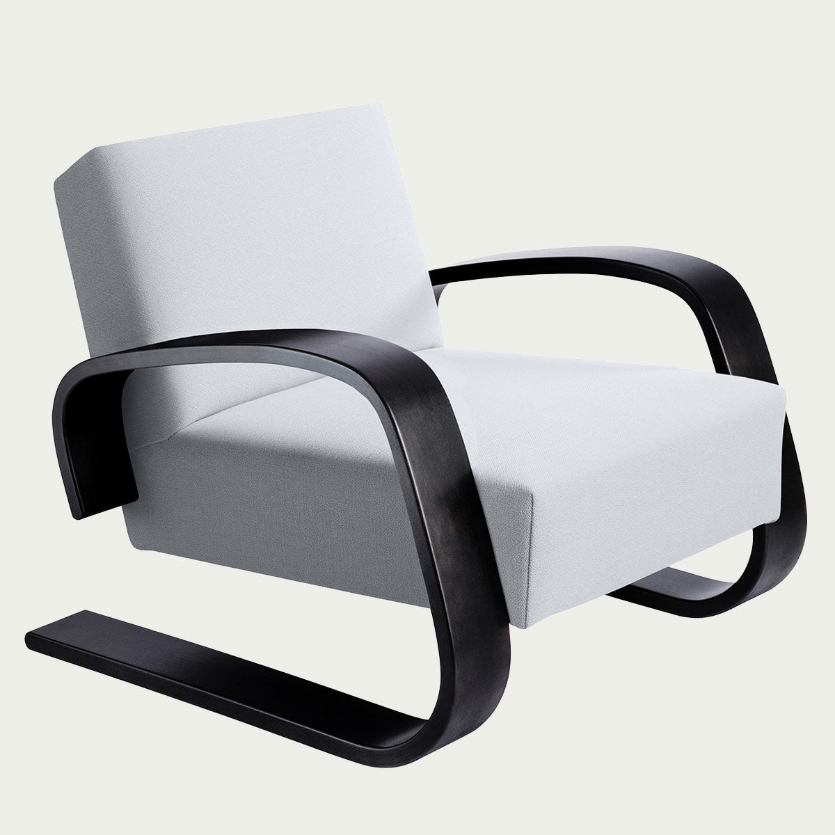 Artek Alvar Aalto Natural Birch Lounge Chair 400 - Upholstered