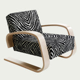 Artek Alvar Aalto Natural Birch Lounge Chair 400 - Upholstered
