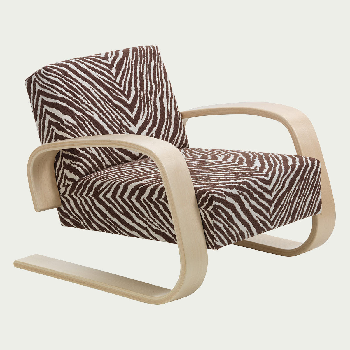 Artek Alvar Aalto Natural Birch Lounge Chair 400 - Upholstered