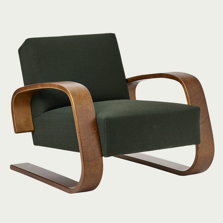 Artek Alvar Aalto Natural Birch Lounge Chair 400 - Upholstered