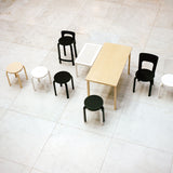 Artek Alvar Aalto - Four Legged Stools E60 - Lacquered