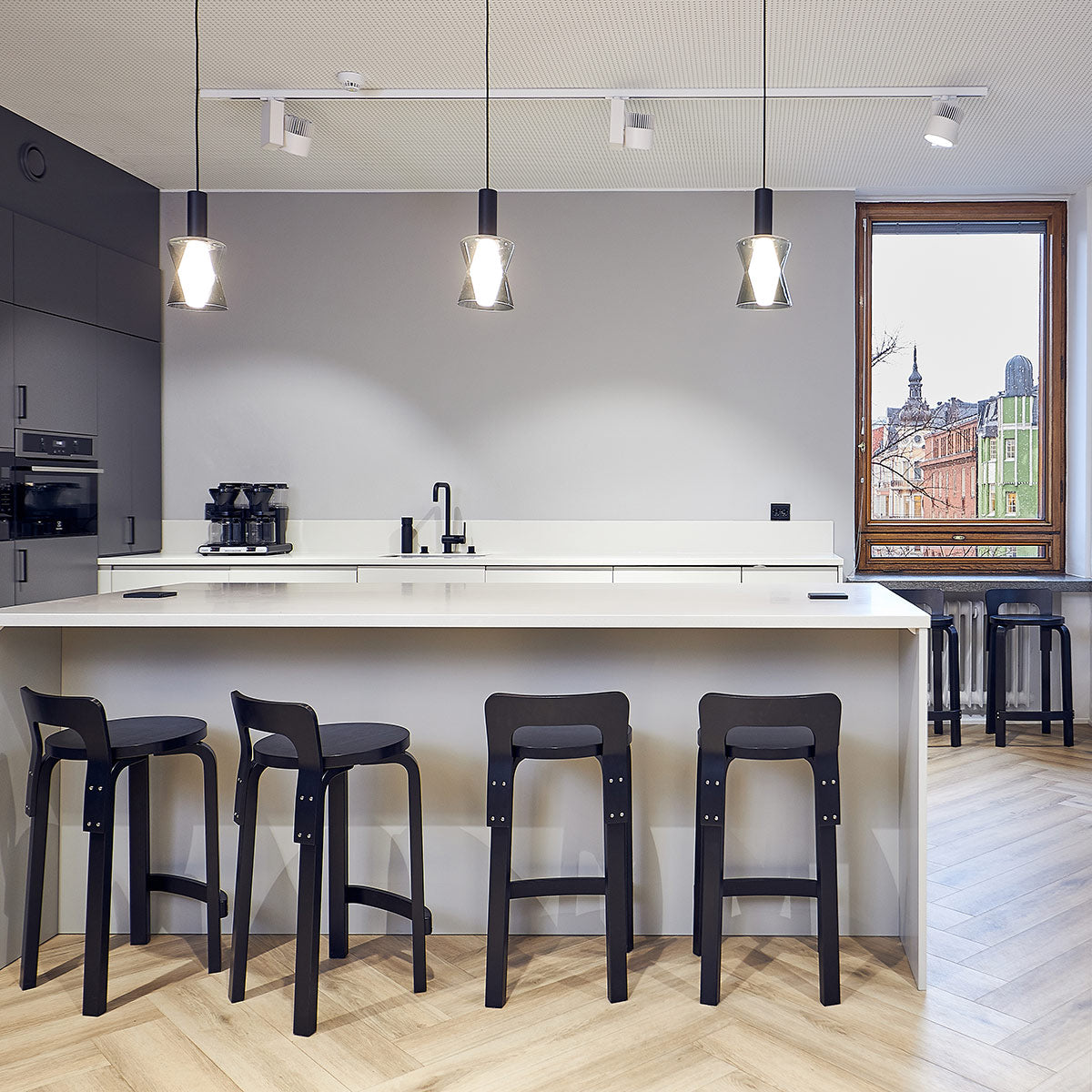 Artek Alvar Aalto K65 Low Back Kitchen / Bar Stool - Black
