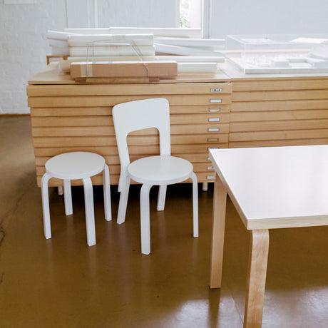 Artek Alvar Aalto Four-Legged Stool E60 - Lacquered