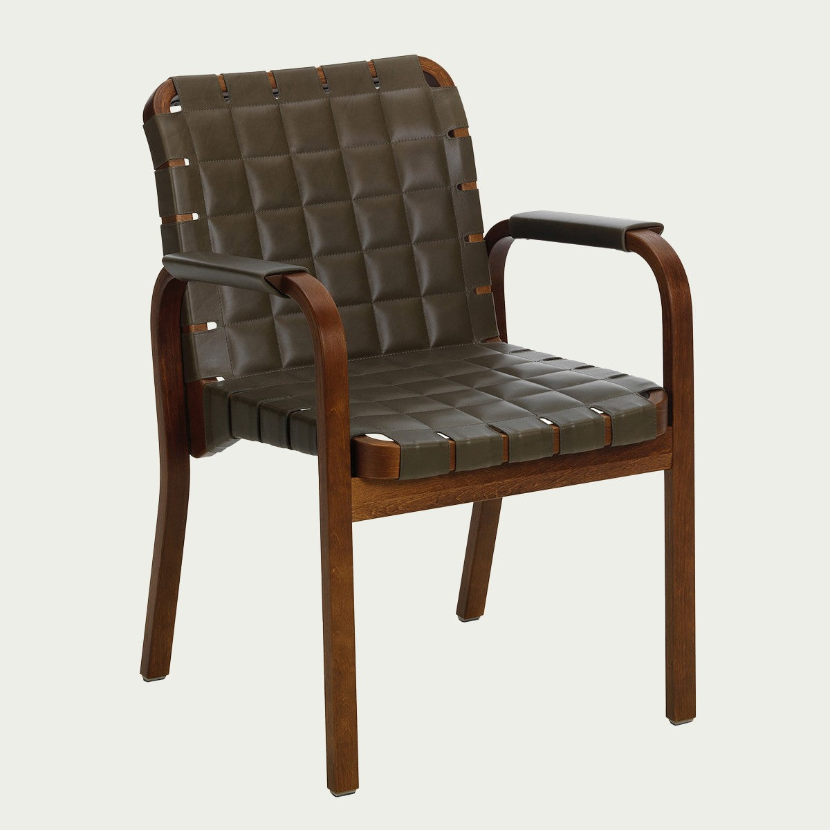 Artek Alvar Aalto Armchair 45 - Quilted Leather Upholstery