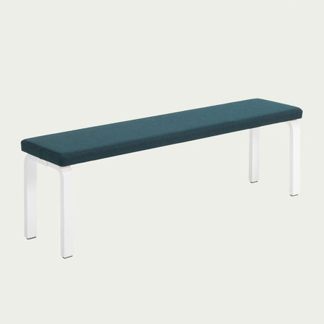 Artek Alvar Aalto Bench 168B - Upholstered Seat w/ White Lacquered Legs