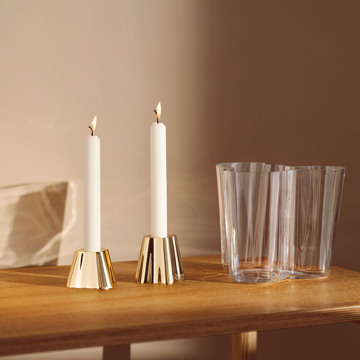 iittala Aalto Brass Candle Holders - Set/2