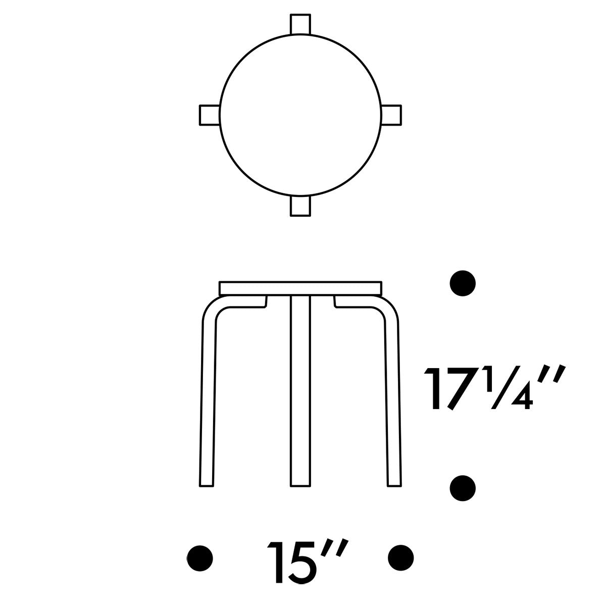 Artek Alvar Aalto - Four-Legged Stool E60 - Walnut Stained