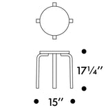 Artek Alvar Aalto - Four-Legged Stool E60 - Walnut Stained