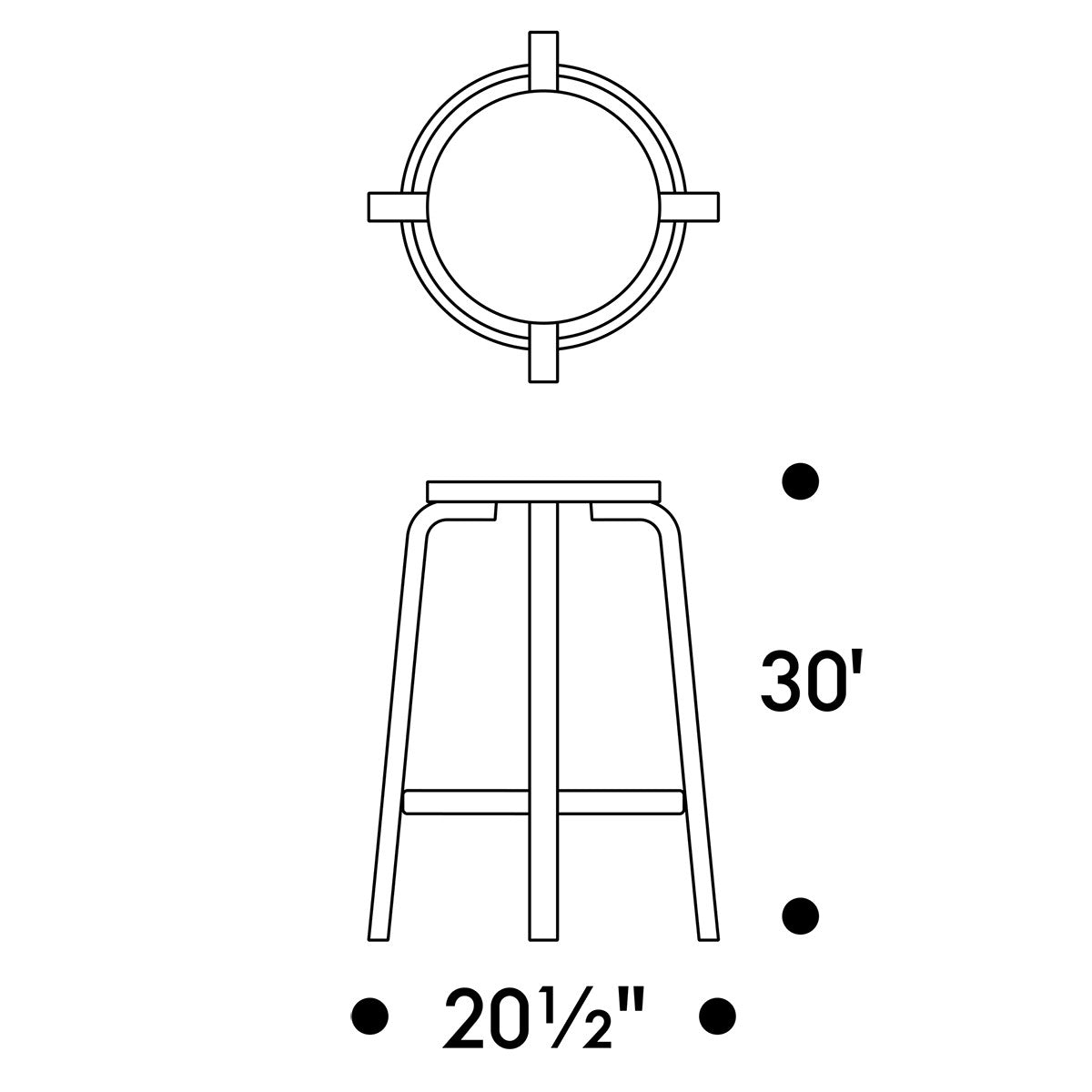 Artek Alvar Aalto Bar Stool 64 - 30" H