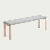 Artek Alvar Aalto Bench 168B - Upholstered Seat w/ Birch Legs