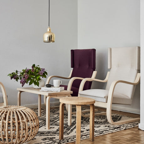 Artek Alvar Aalto Natural Birch Armchair 401 - Upholstered