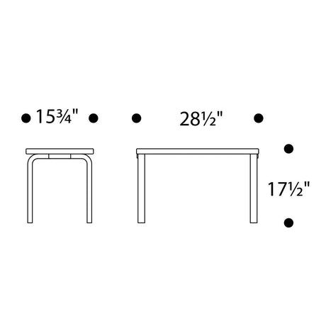 Artek Alvar Aalto Bench 153B - Solid Top