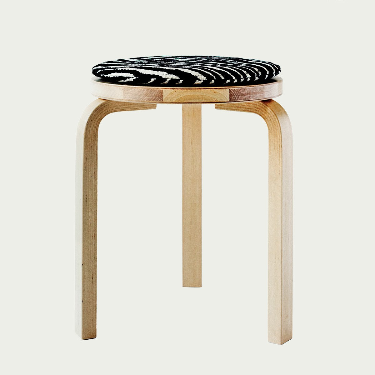 Artek Zebra Black / Off White Seat Cushion - Artek Alvar Aalto