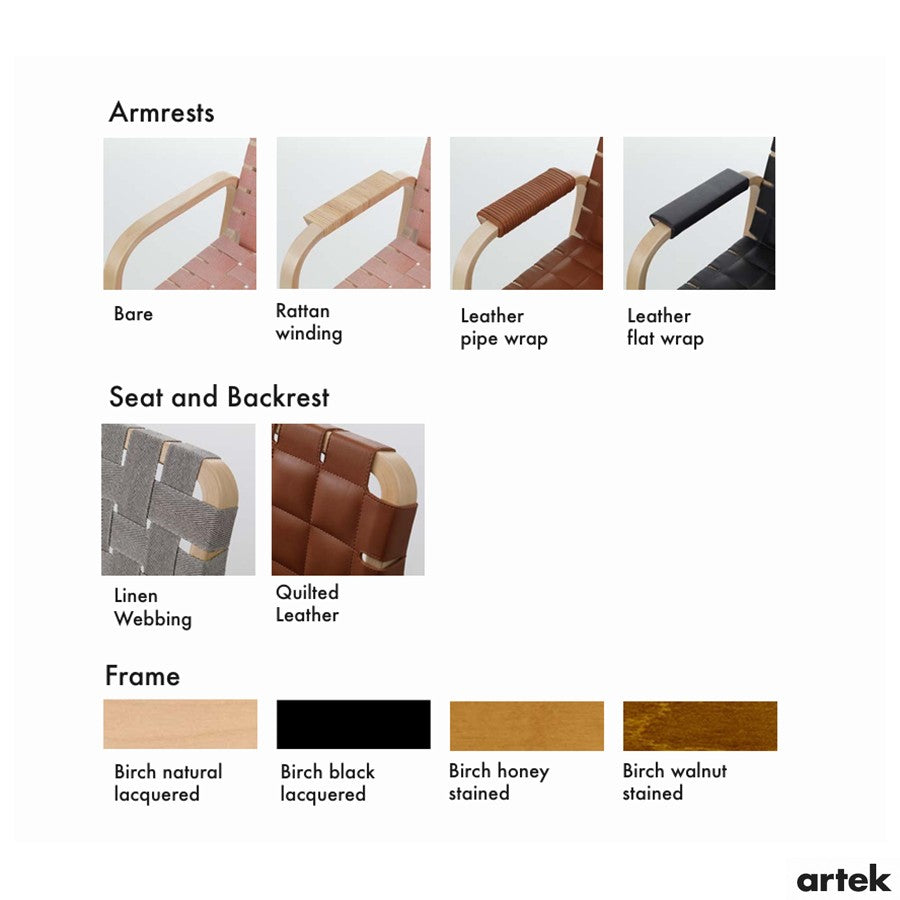 ALVAR　AALTO Artek Alvar Aalto Armchair 45 - Configurable - New Arrivals