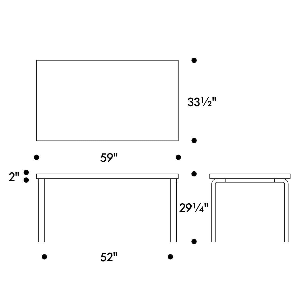 Artek Alvar Aalto Rectangular Table 82A