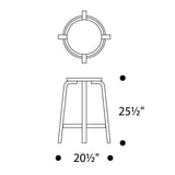 Artek Alvar Aalto Counter Stool 64 - White Laminate Seat - 25.5" H