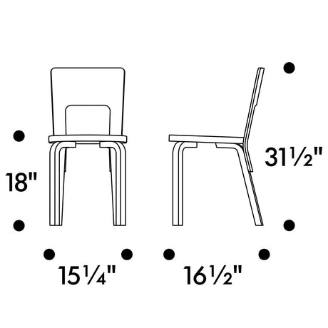 Artek Alvar Aalto - High Back Chair 66 - Birch Legs with Upholstered Seat