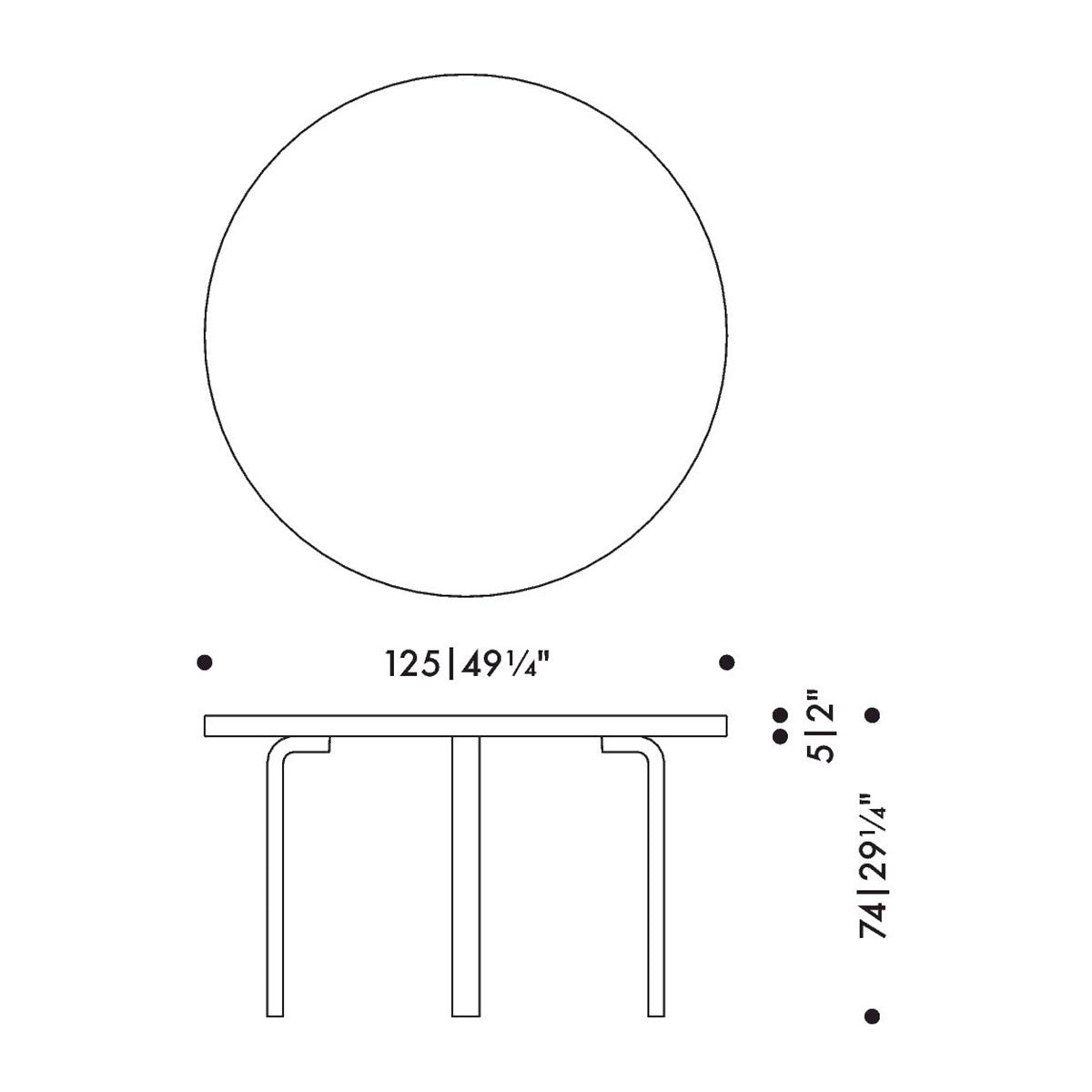 Artek Alvar Aalto Round Table 91 - Walnut Stained