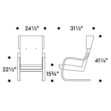 Artek Alvar Aalto Natural Birch Armchair 401 - Upholstered