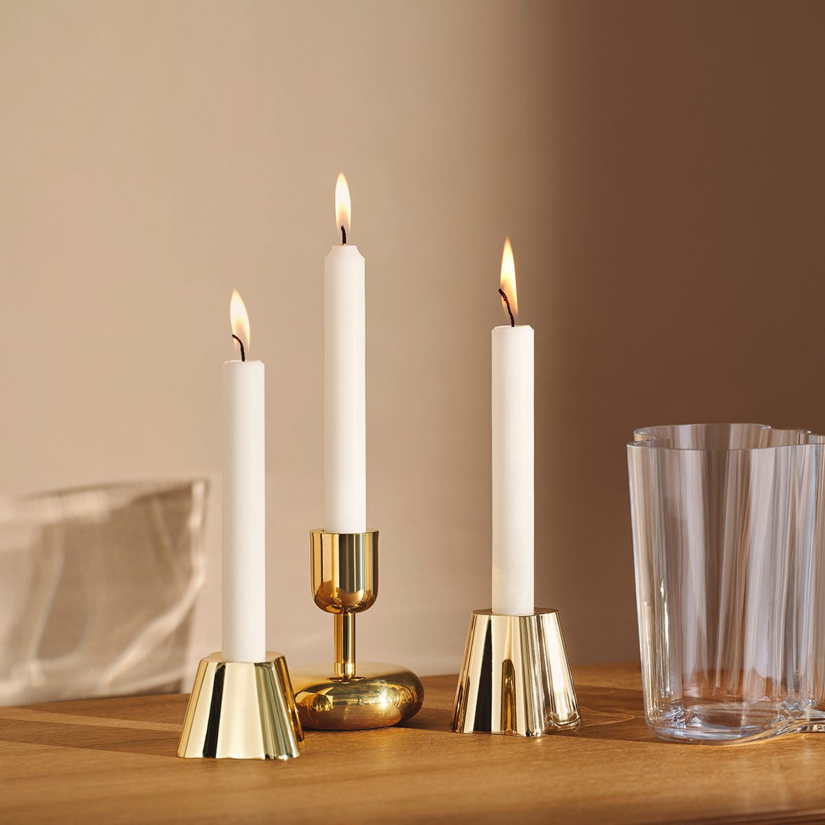 iittala Aalto Brass Candle Holders - Set/2