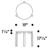 Artek Alvar Aalto 3-Legged Round Table 90D