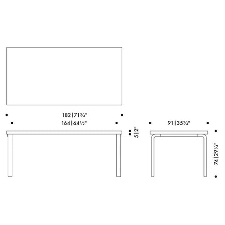 Artek Alvar Aalto Table 83 - Walnut Stained
