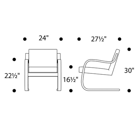 Artek Alvar Aalto Natural Birch Armchair 402 - Upholstered