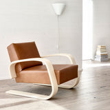 Artek Alvar Aalto - Natural Birch Lounge Chair 400 - Upholstered