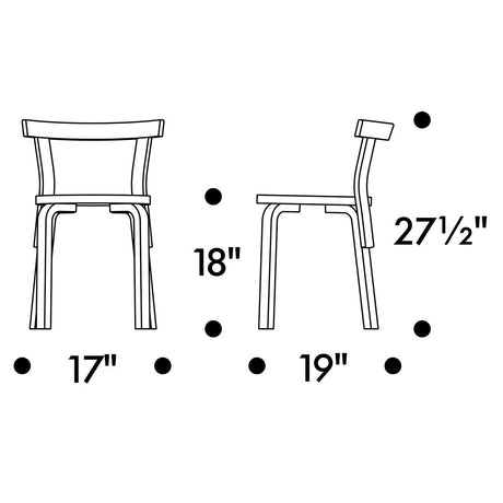 Artek Alvar Aalto 68 Chair - Lacquered