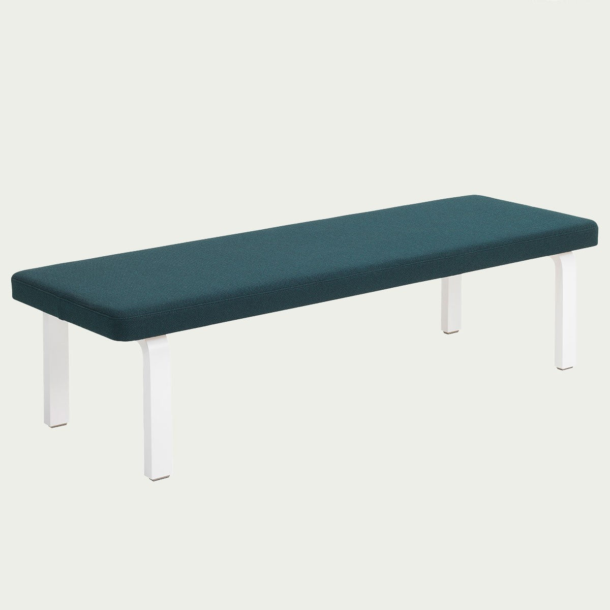 Artek Alvar Aalto Bench 167 - Upholstered Seat w/ White Lacquered Legs