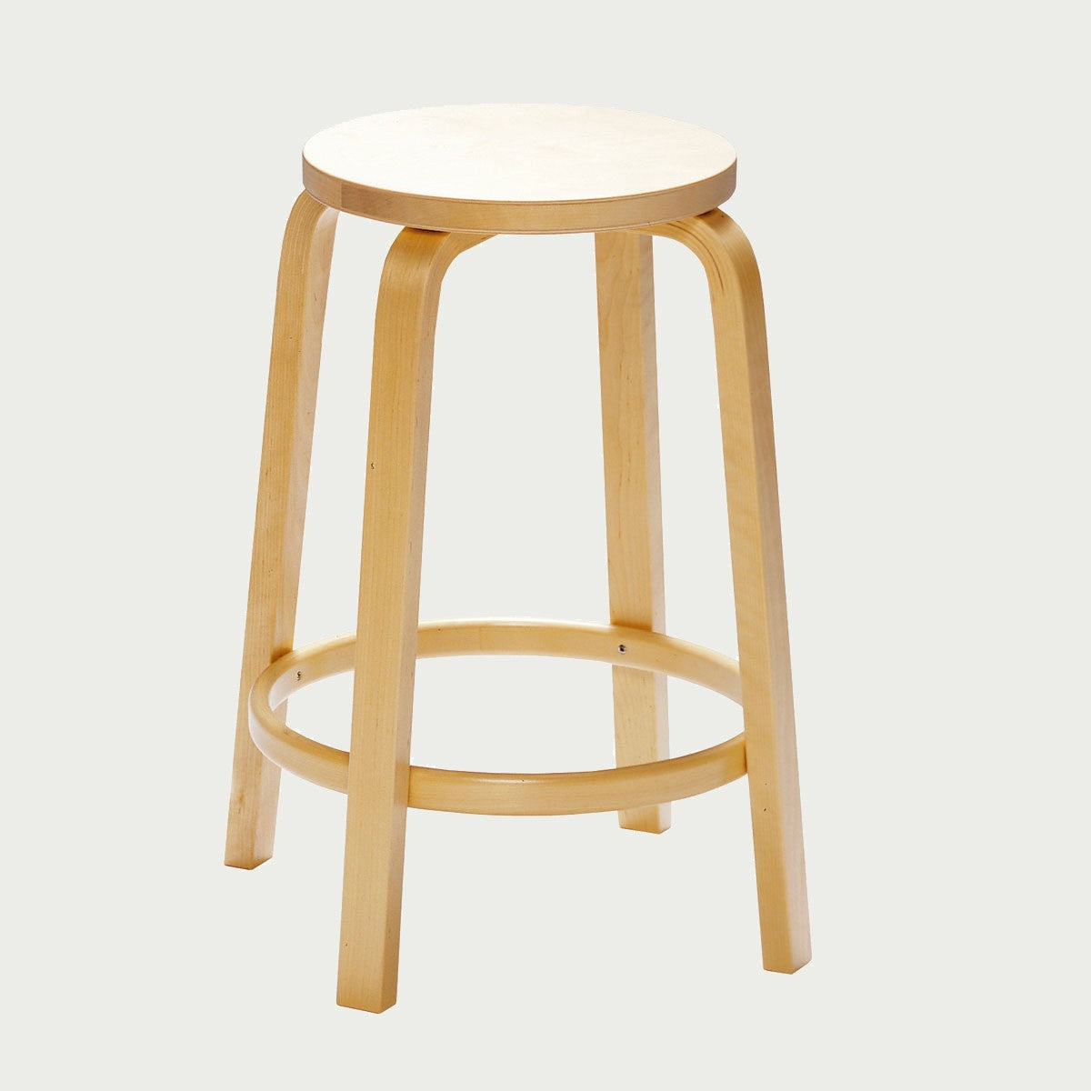 Artek Alvar Aalto Counter Stool 64 - Natural Birch - 25.5" H