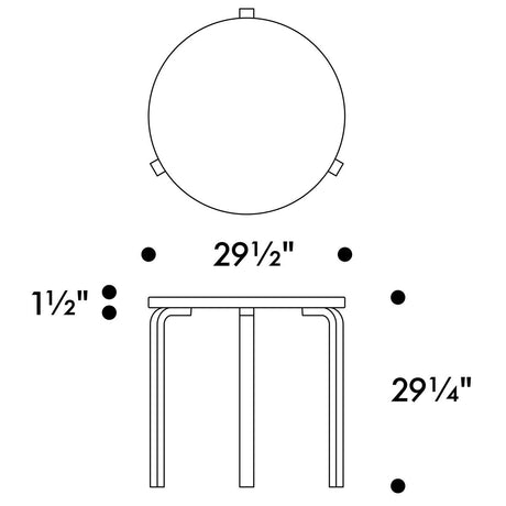 Artek Alvar Aalto Round Table 90B