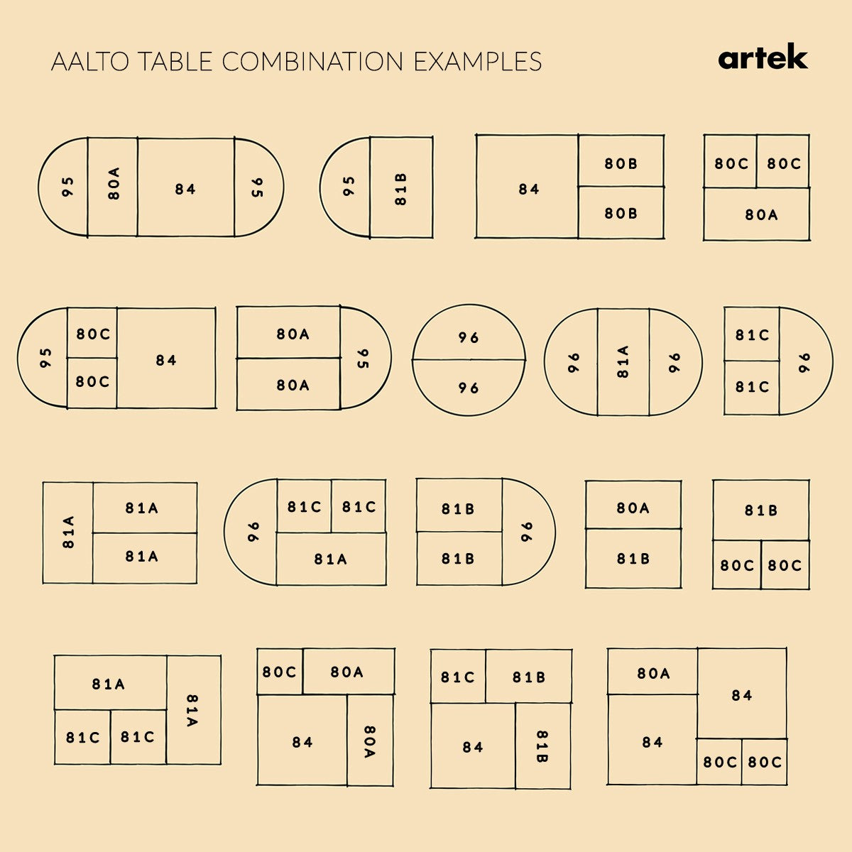 Artek Alvar Aalto Half-Round Table 95