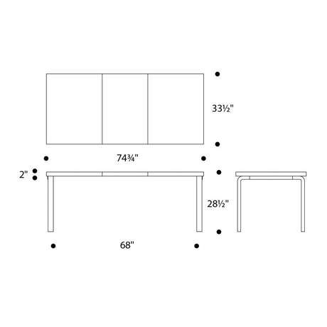 Artek Alvar Aalto Extension Table 97