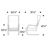 Artek Alvar Aalto - Natural Birch Armchair 401 - Upholstered